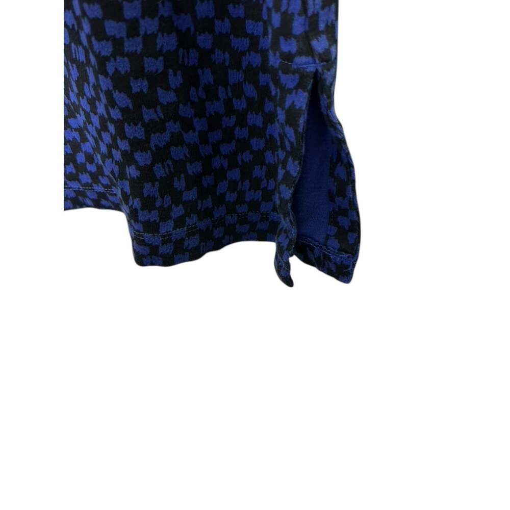 Chico's Pima Snap Button Sleeve Blue Checker Tunic Women's Size Large - Picture 7 of 10